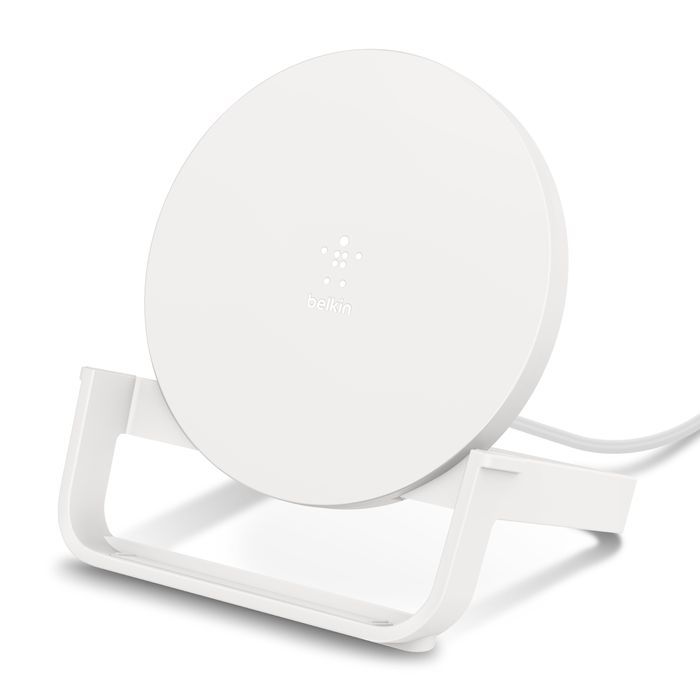 Belkin Boost Charge 10W Wireless Charging Stand 10W (AC Adapter Not Included) White Belkin Boost Charge 10W Wireless Charging Stand 10W (AC Adapter Not Included) White