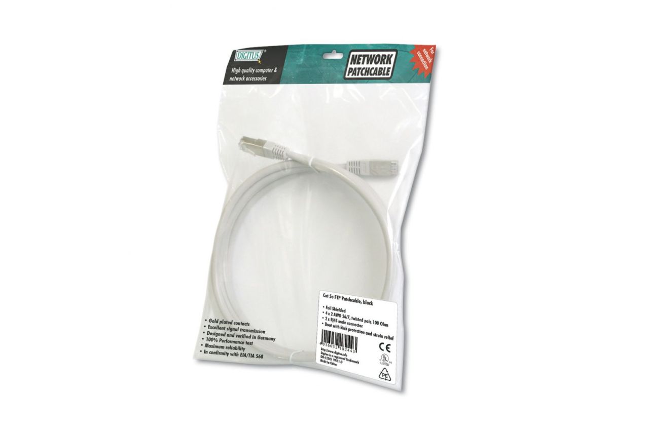 Digitus CAT5e SF-UTP Patch Cable 1m Grey Digitus CAT5e SF-UTP Patch Cable 1m Grey