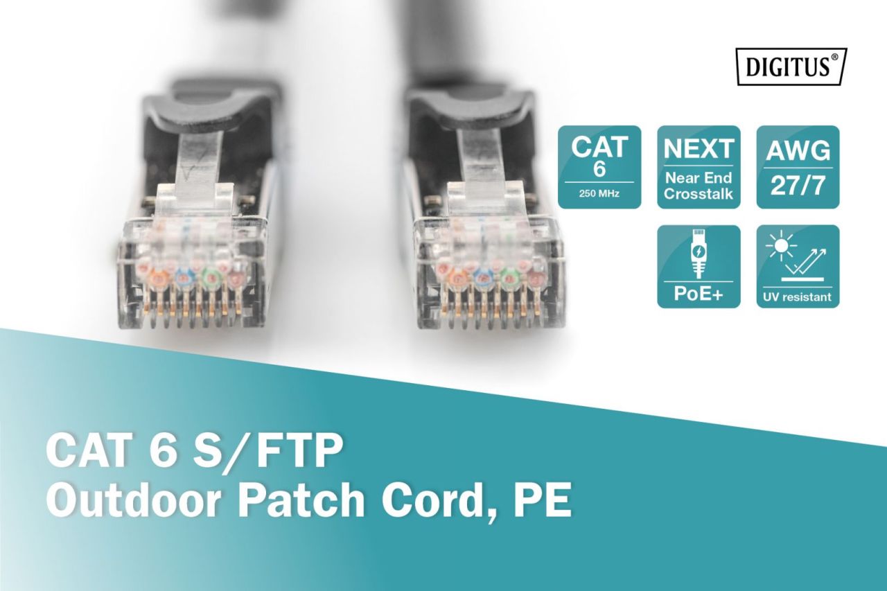Digitus CAT6 S-FTP Patch Cable 2m Black Digitus CAT6 S-FTP Patch Cable 2m Black