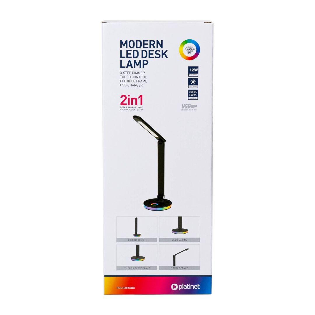 Platinet Desk Lamp 12W RGB Black