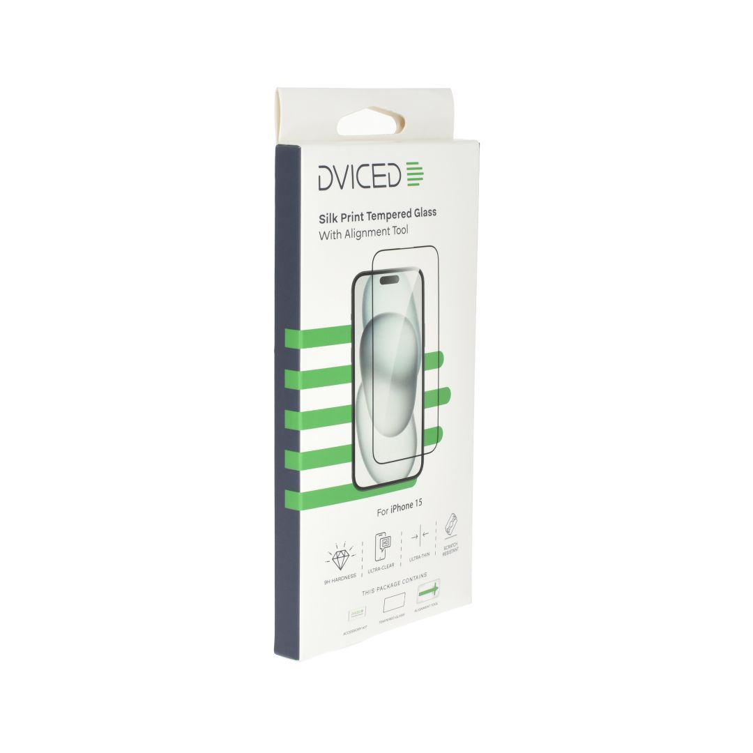 Dviced iPhone 15 Screen Protector with Applicator Silk Print Dviced iPhone 15 Screen Protector with Applicator Silk Print
