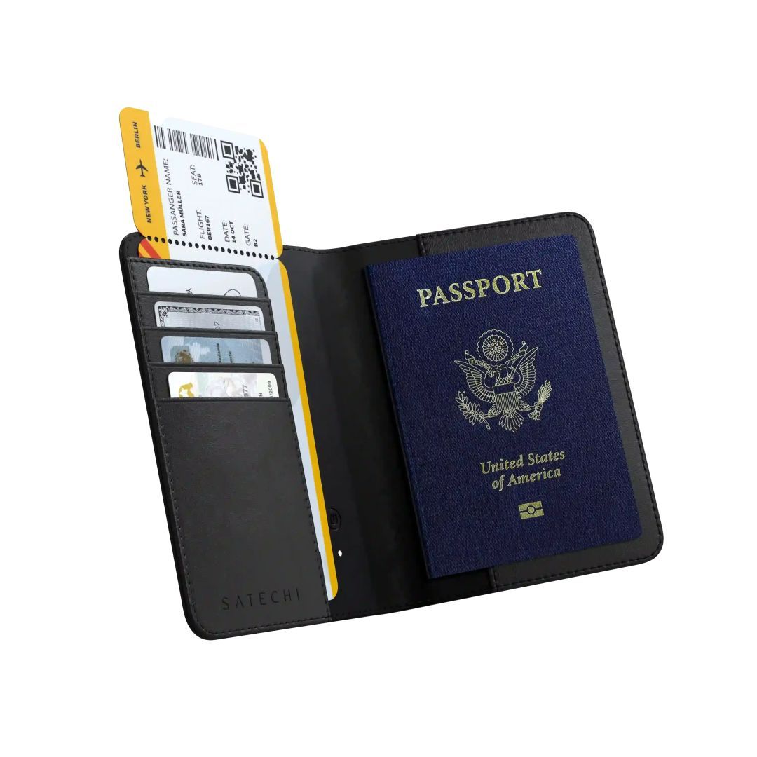 Satechi Vegan-Leather FindAll Passport Cover Black