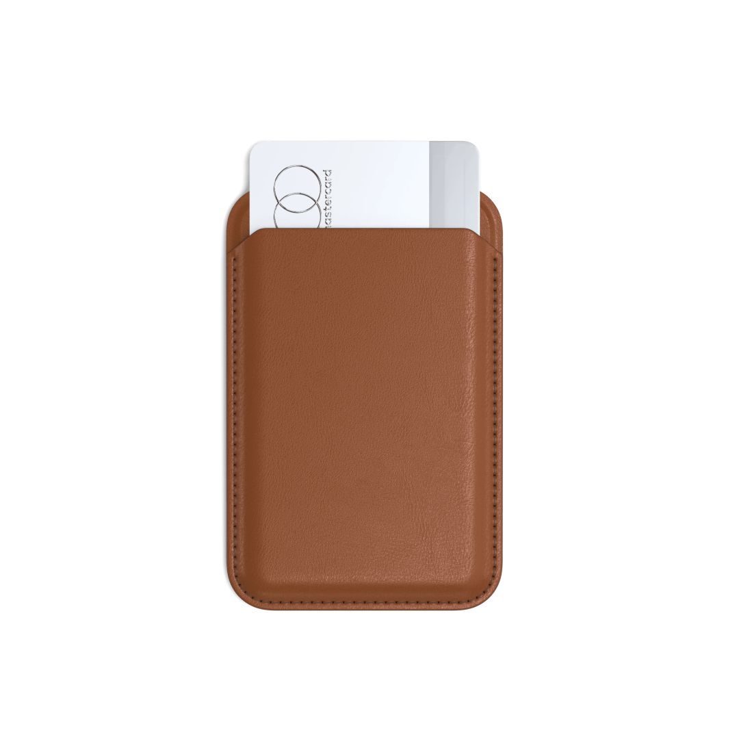 Satechi Vegan-Leather Magnetic Wallet Stand (iPhone 12/13/14/15 all models) Brown