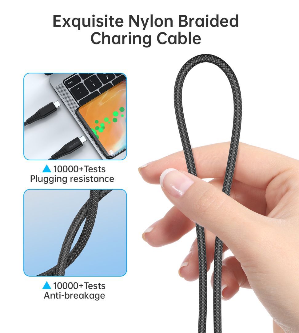 Choetech XCC-1051 USB-C to USB-C Magnet Cable 1,8m Black