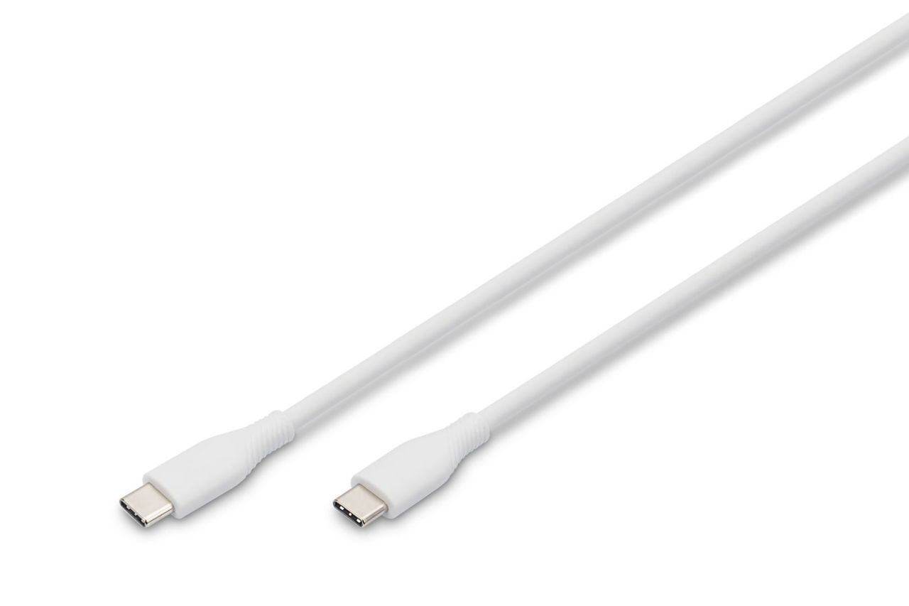 Digitus USB-C Silicone charging cable USB-C to USB-C USB 2.0 60W 0,5m White Digitus USB-C Silicone charging cable USB-C to USB-C USB 2.0 60W 0,5m White