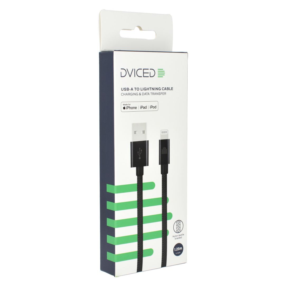Dviced USB-A to Lightning cable 1,25m Black Dviced USB-A to Lightning cable 1,25m Black