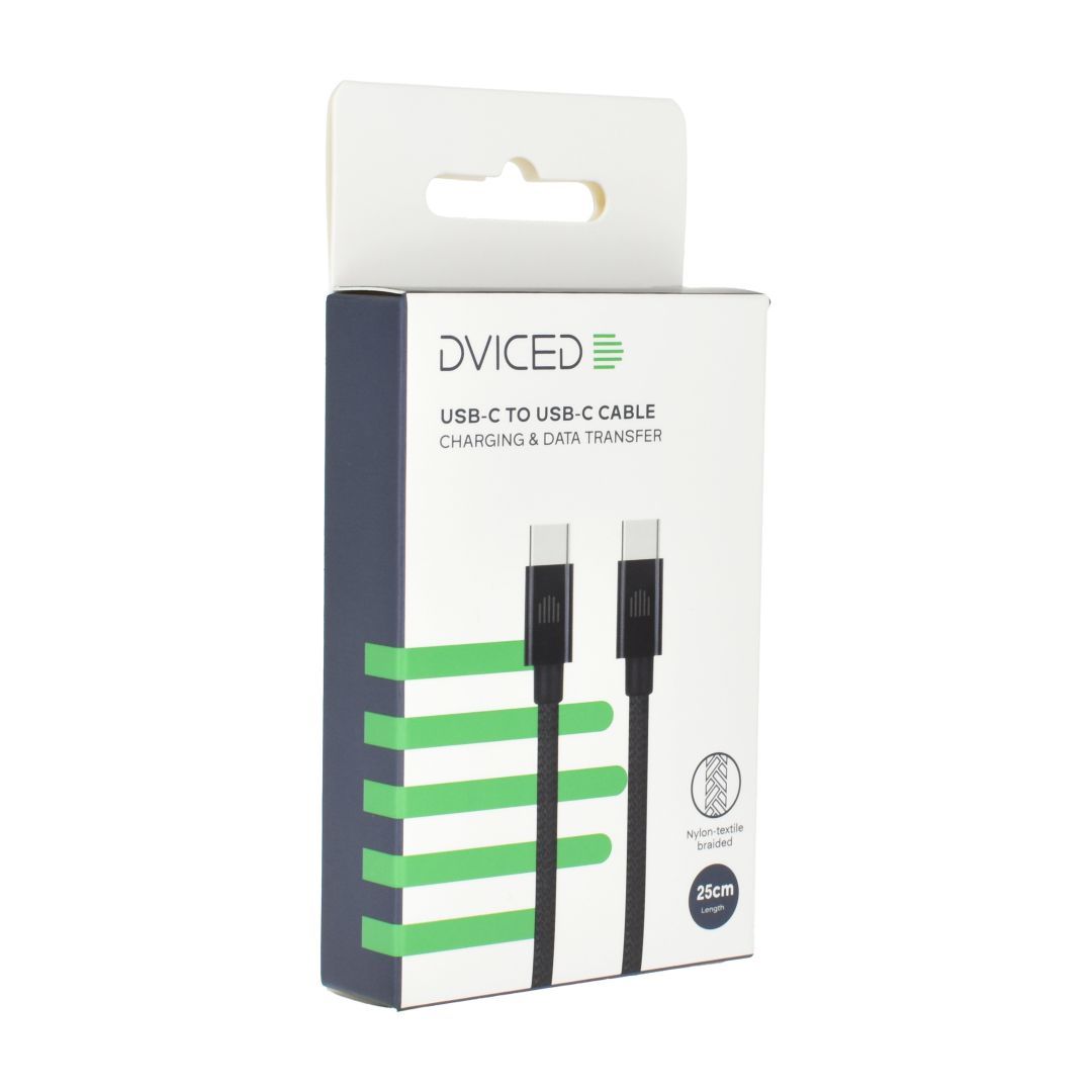 Dviced USB-C to USB-C Cable 0,25m Black Dviced USB-C to USB-C Cable 0,25m Black