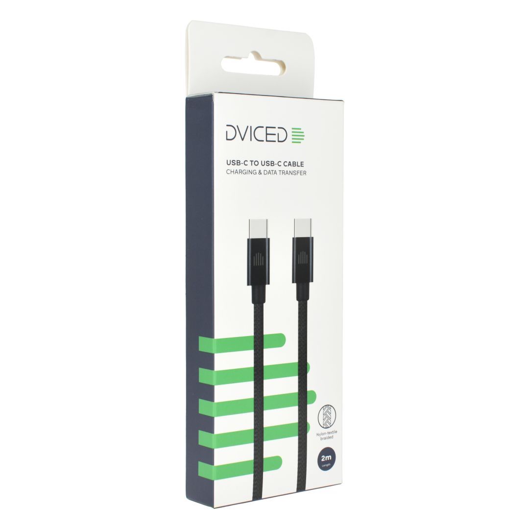 Dviced USB-C to USB-C Cable 2m Black Dviced USB-C to USB-C Cable 2m Black