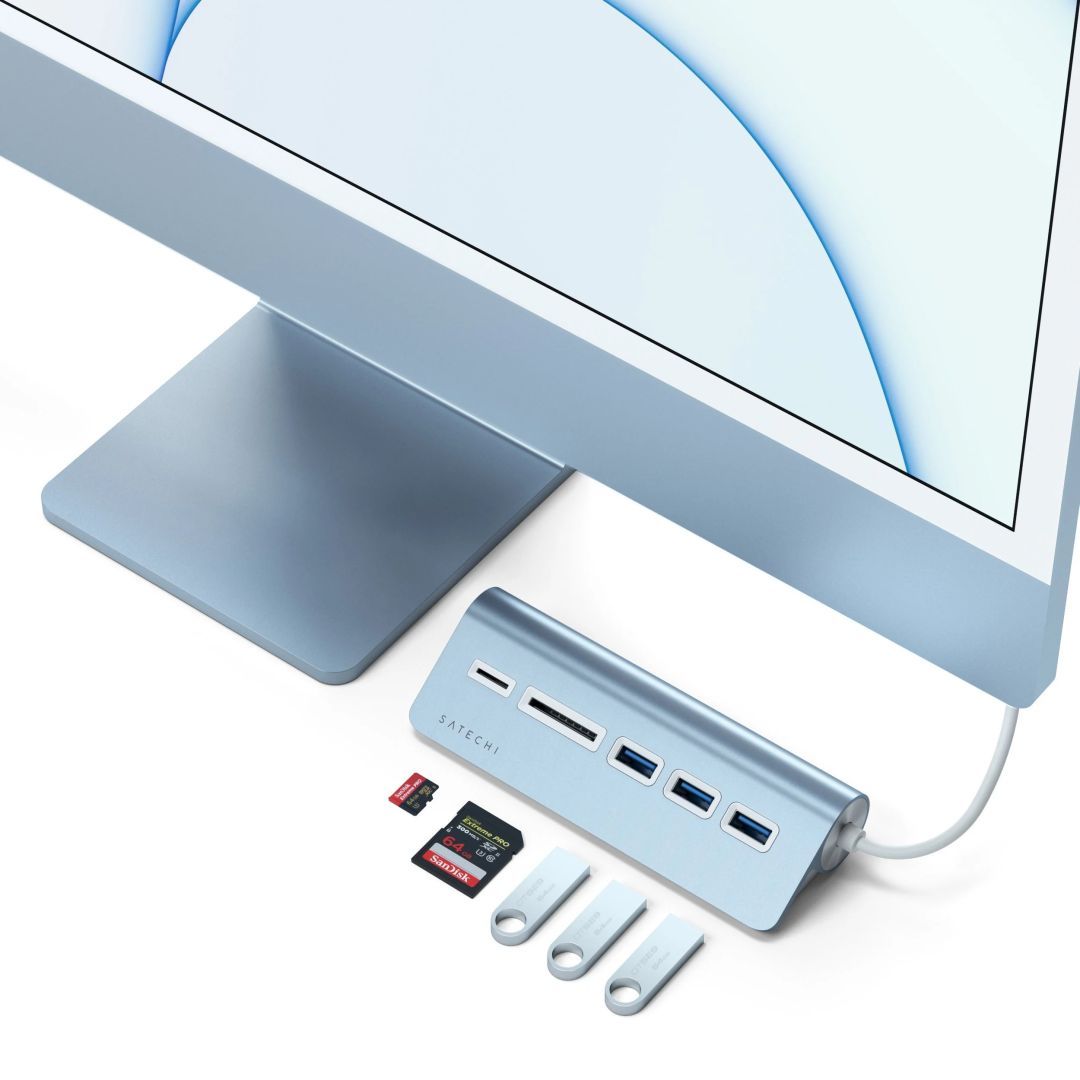 Satechi USB-C Combo Hub for Desktop Aluminium Blue