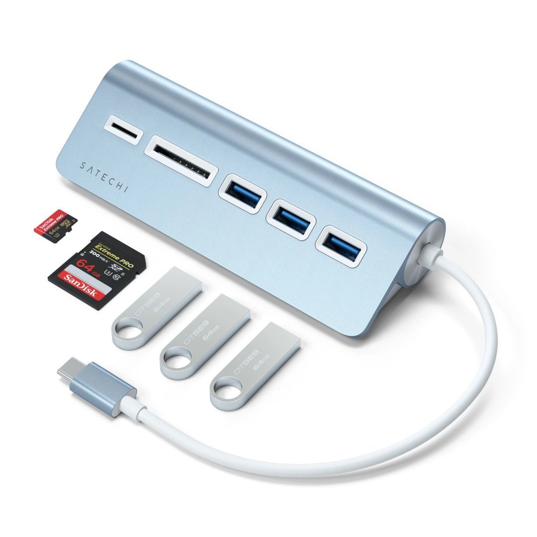 Satechi USB-C Combo Hub for Desktop Aluminium Blue