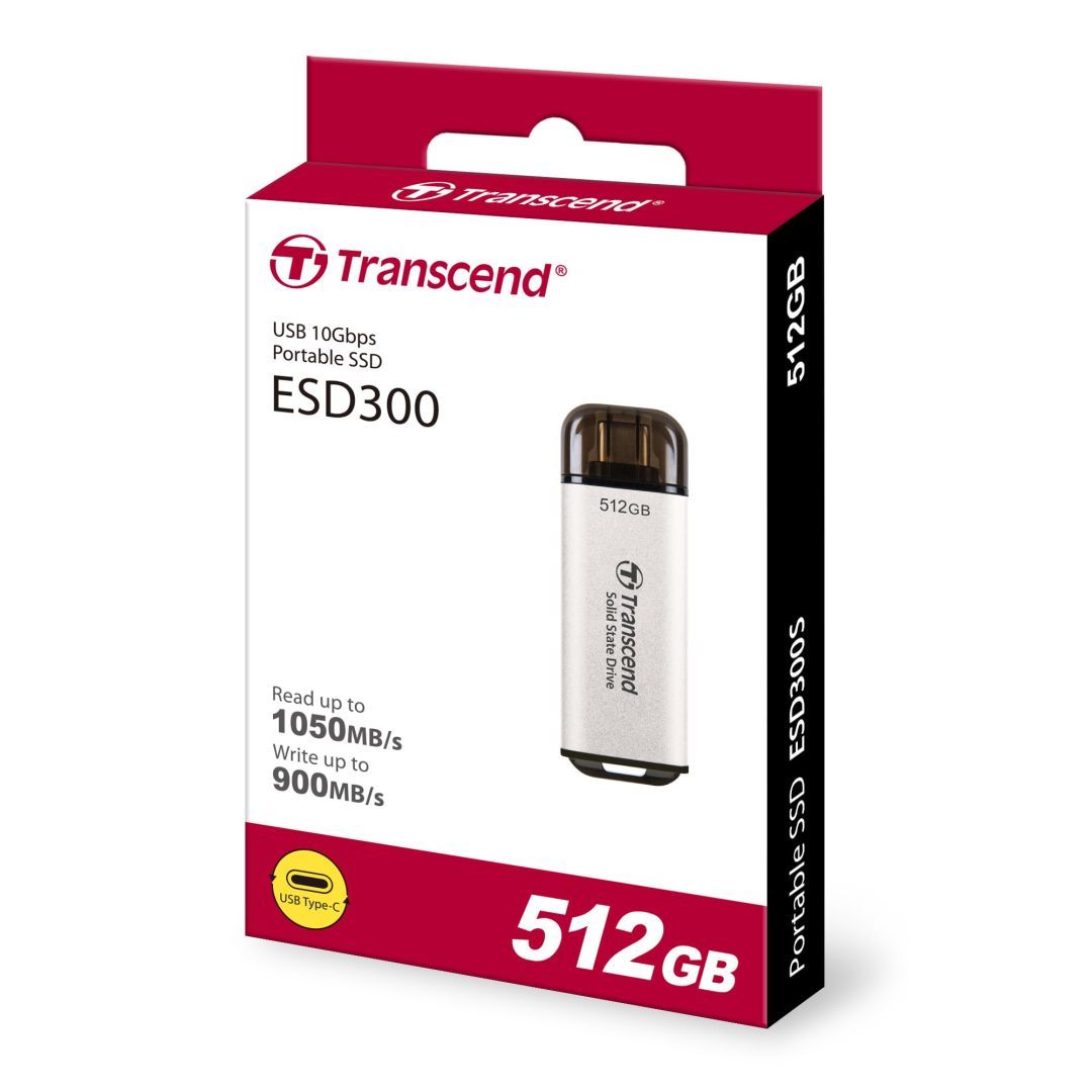 Transcend 512GB USB3.2 Type-C ESD300C Silver