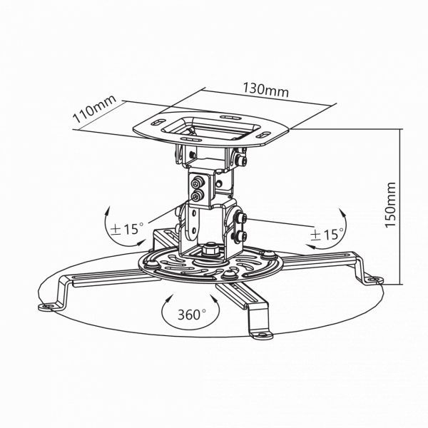 SBOX PM-18 CEILING MOUNT FOR PROJECTOR White