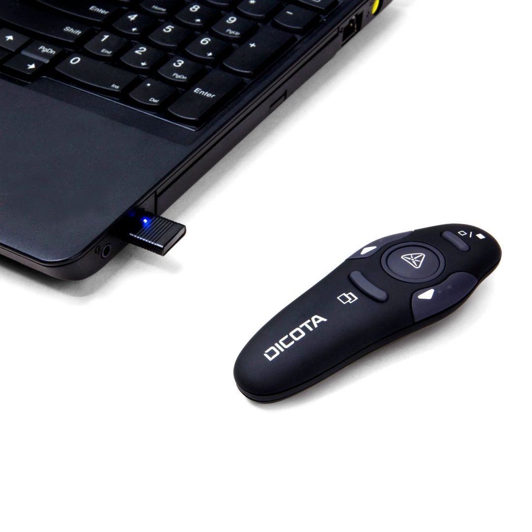 Dicota Pin Point Wireless Presenter Red Laser Black