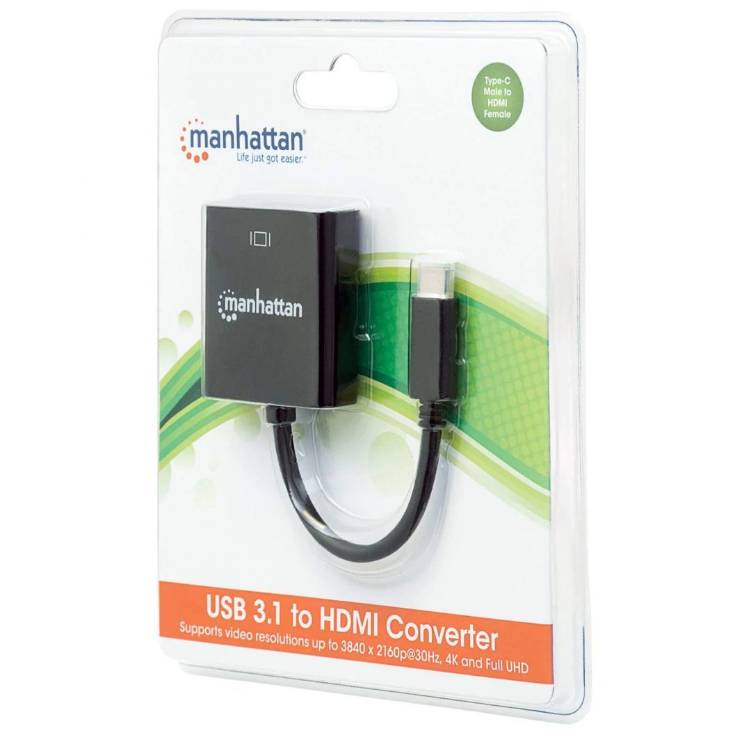 Manhattan USB-C Male to HDMI Female Adapter Black