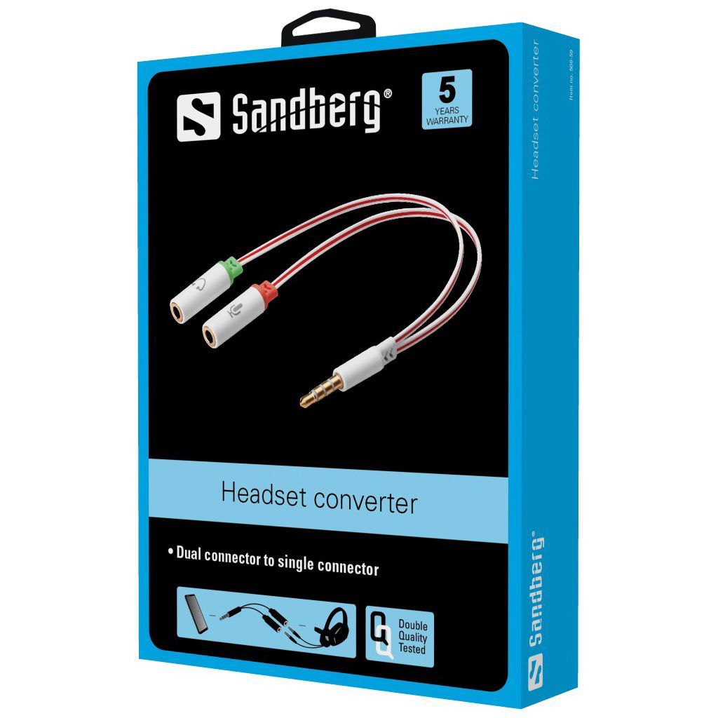 Sandberg Headset converter Dual->Single