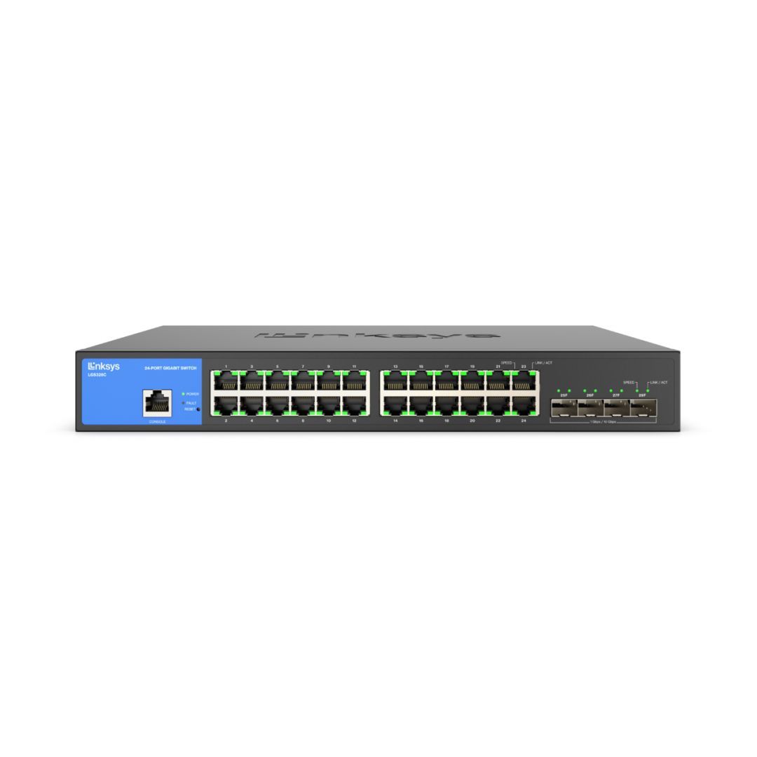 Linksys LGS328PC 24-Port Managed Gigabit Ethernet Switch with 4 10G SFP+ Uplinks