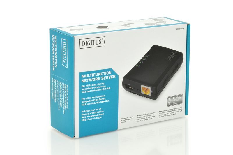 Digitus Multifunction USB Network Server, 1-port Digitus Multifunction USB Network Server, 1-port