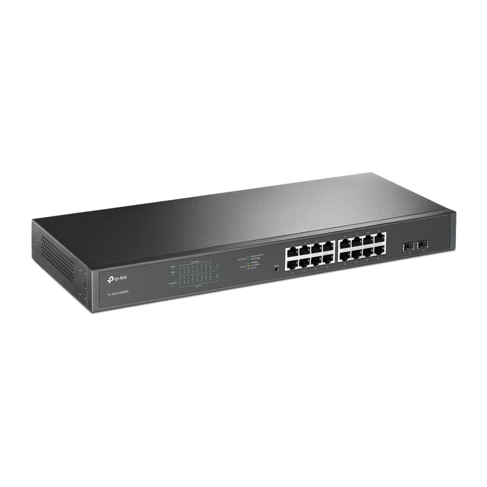 TP-Link JetStream 16-Port Gigabit Easy Smart PoE+ Switch with 2 SFP Slots TP-Link JetStream 16-Port Gigabit Easy Smart PoE+ Switch with 2 SFP Slots