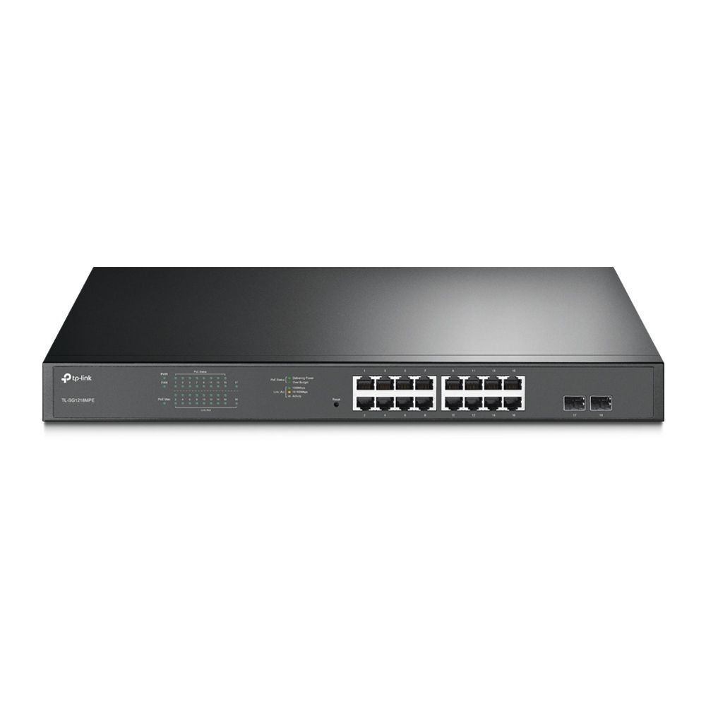 TP-Link JetStream 16-Port Gigabit Easy Smart PoE+ Switch with 2 SFP Slots TP-Link JetStream 16-Port Gigabit Easy Smart PoE+ Switch with 2 SFP Slots