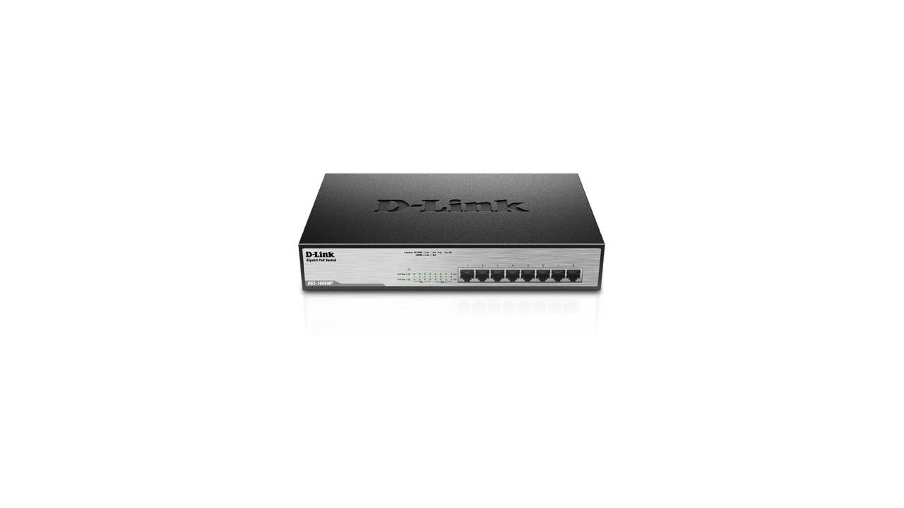 D-Link DGS-1008MP 8-Port Desktop Gigabit Max PoE Switch