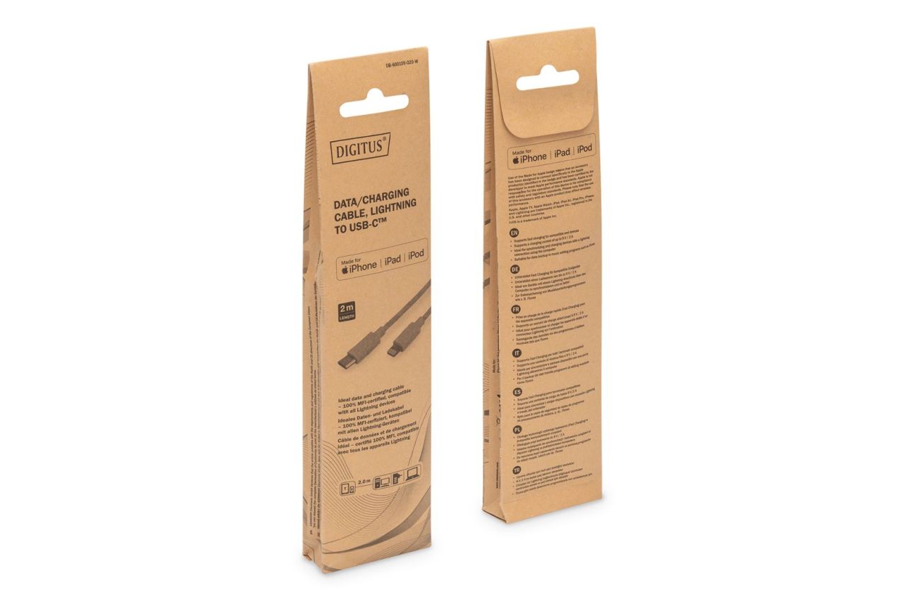 Digitus Data / Charger Cable USB-C - Lightning MFI 2m White Digitus Data / Charger Cable USB-C - Lightning MFI 2m White