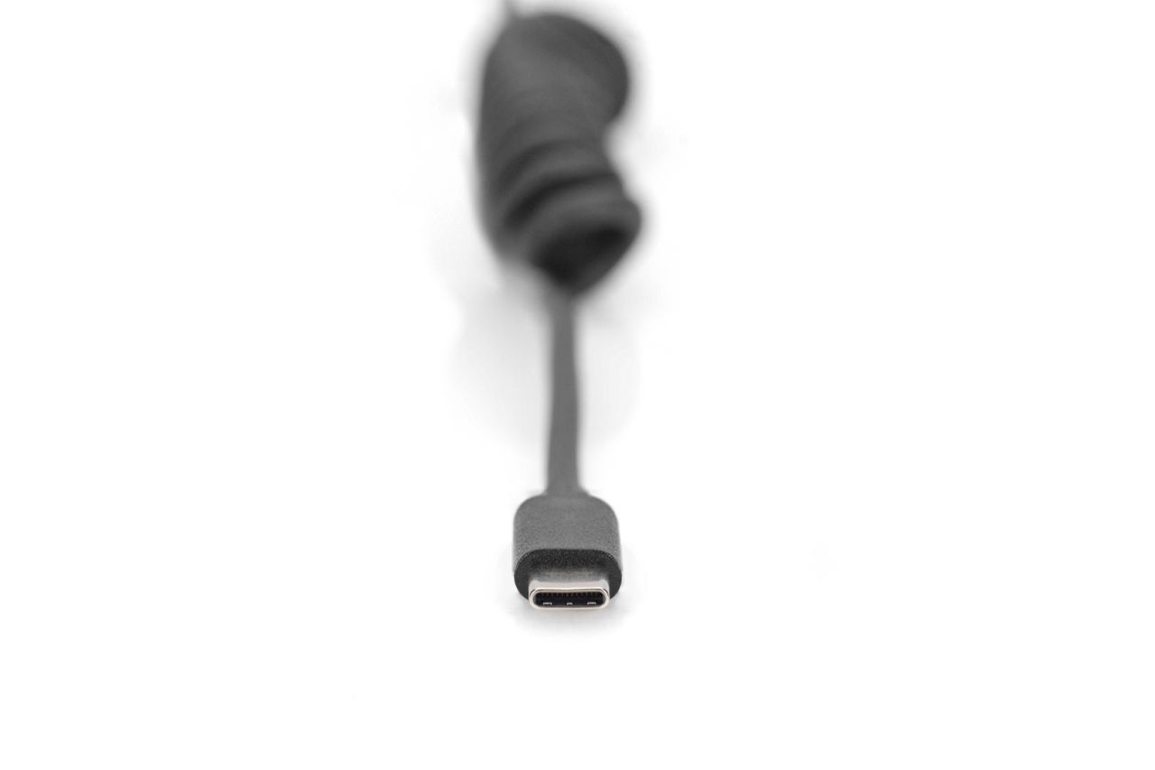 Digitus USB 2.0 - USB C to USB C Spiral Cable 1m Black Digitus USB 2.0 - USB C to USB C Spiral Cable 1m Black
