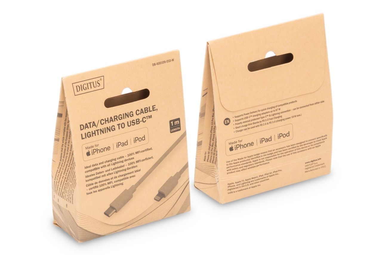 Digitus Data / Charger Cable USB-C - Lightning MFI 1m White Digitus Data / Charger Cable USB-C - Lightning MFI 1m White