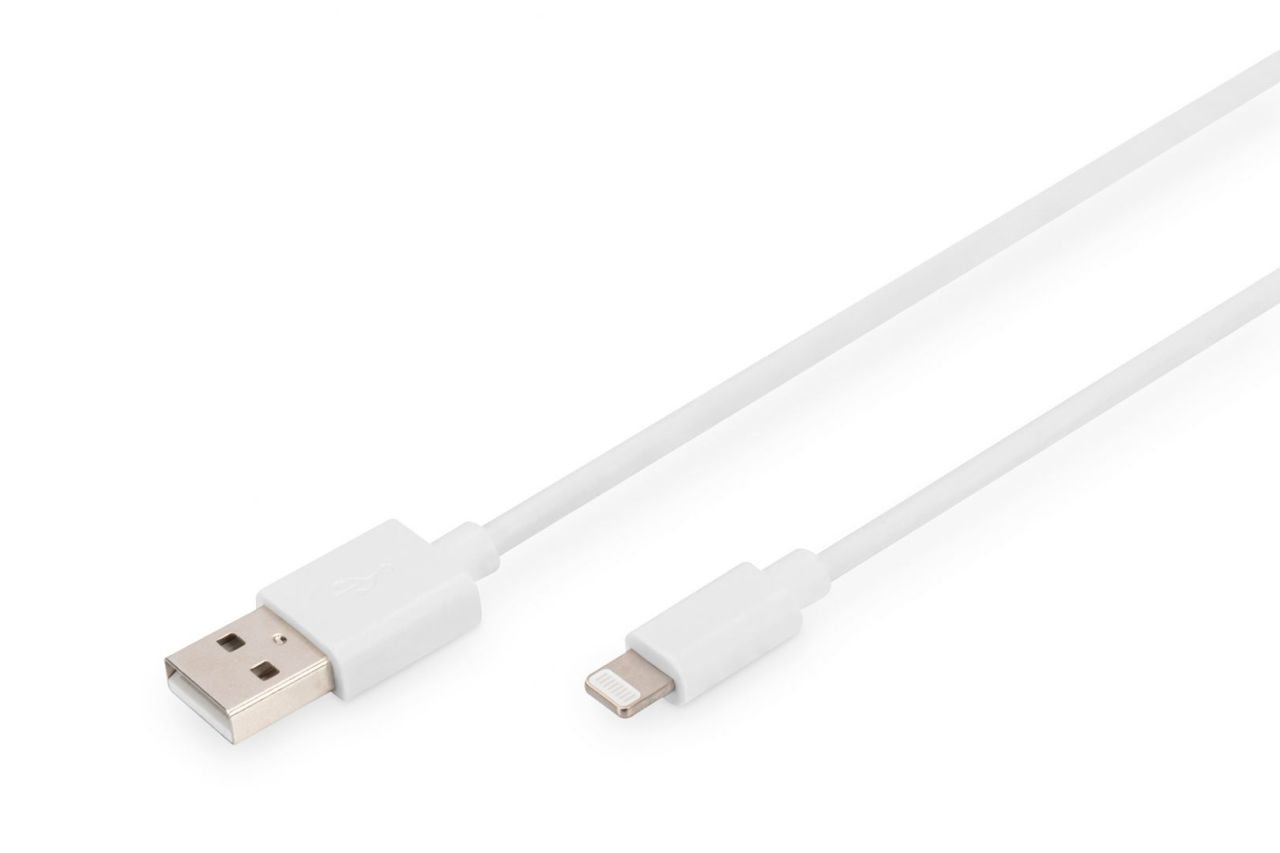 Digitus Lightning to USB-A data/charging cable MFI-certified 2m White Digitus Lightning to USB-A data/charging cable MFI-certified 2m White