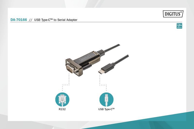 Digitus DA-70166 USB Type-C to serial adapter Digitus DA-70166 USB Type-C to serial adapter