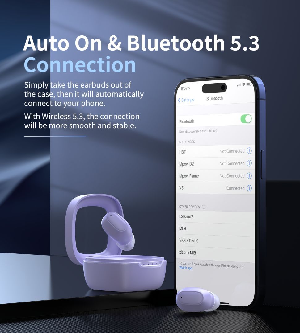 Choetech BH-T23 LuminaCube ENC TWS Bluetooth Headset Purple