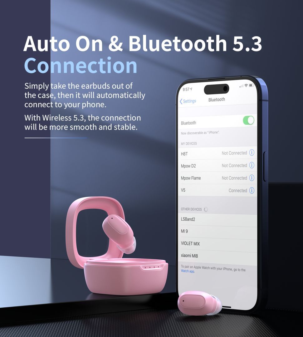 Choetech BH-T23 LuminaCube ENC TWS Bluetooth Headset Pink