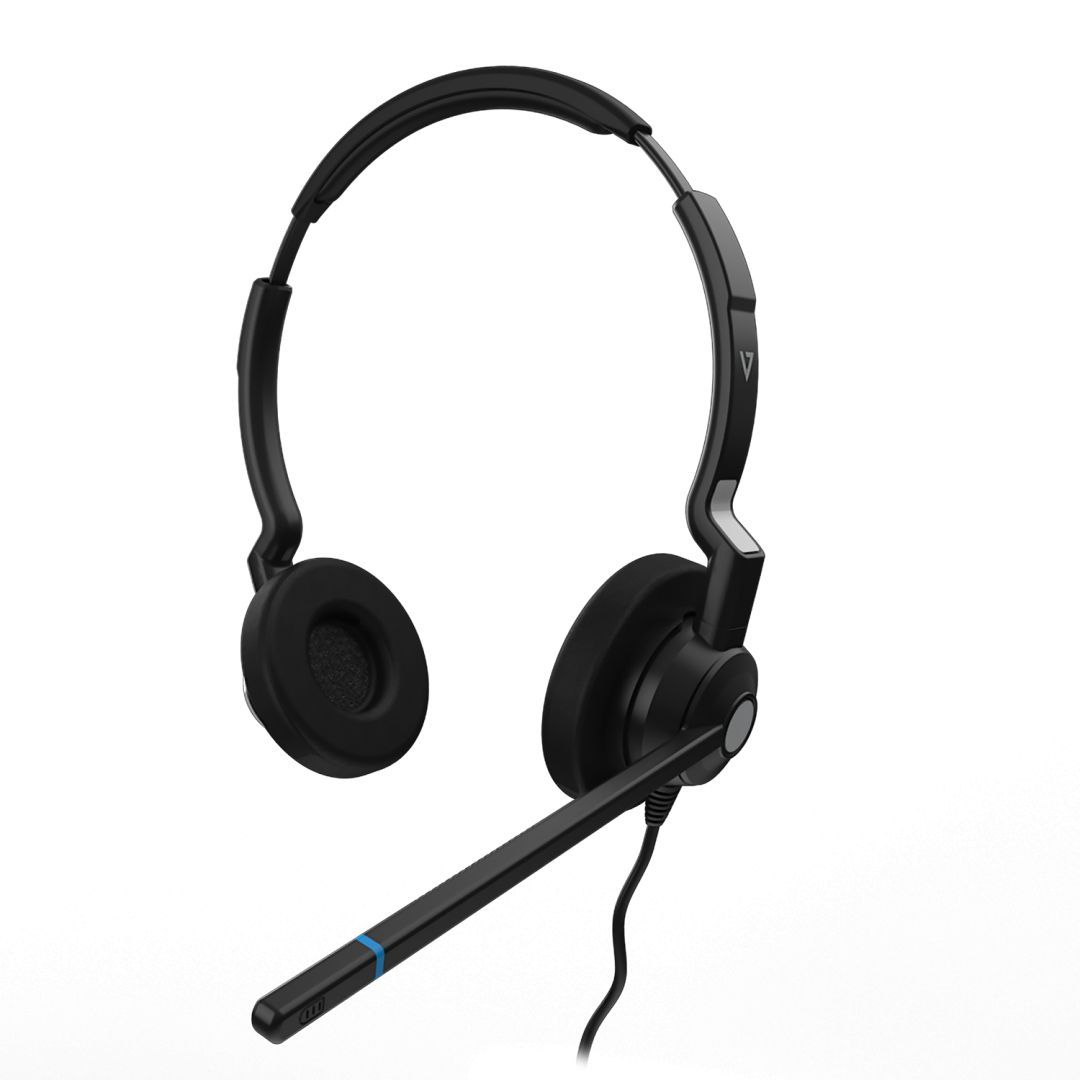 V7 HQ511 Quick Disconnect Call Center Headset Black