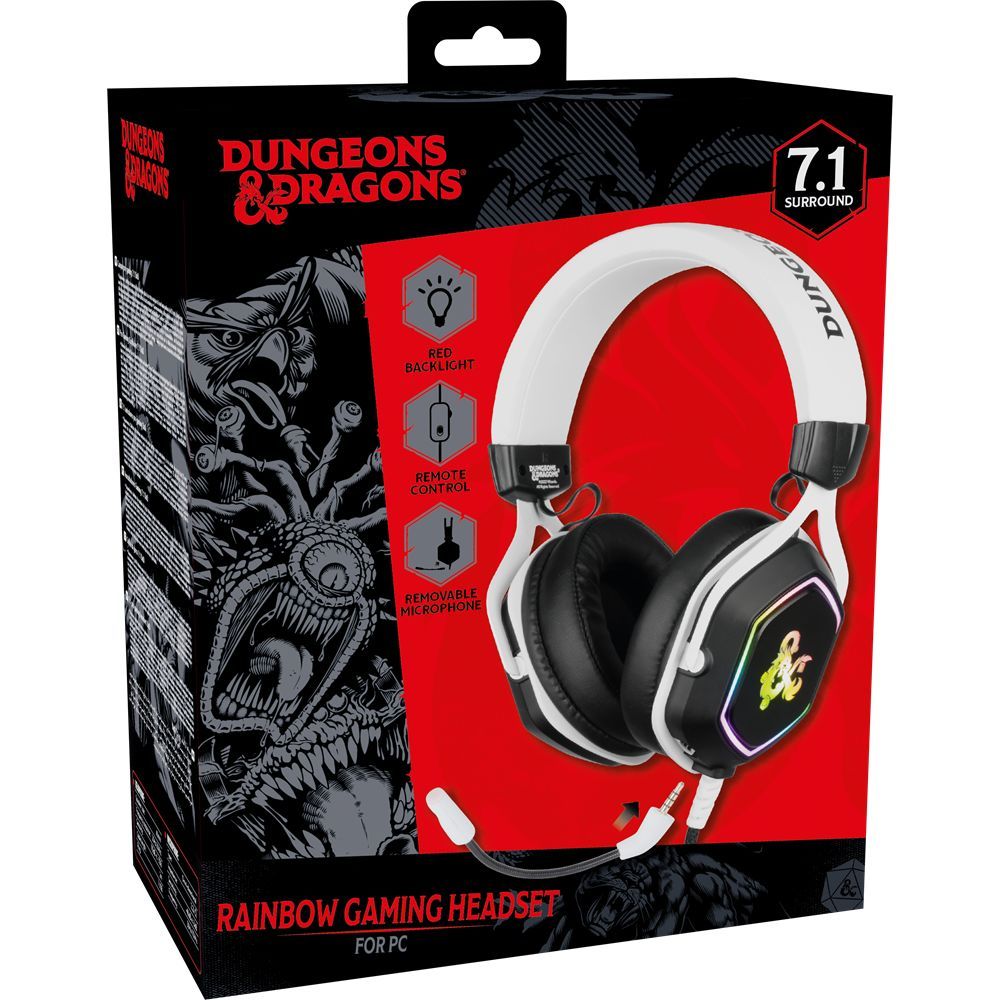 KONIX Dungeons & Dragons Rainbow Gaming Headset White/Black