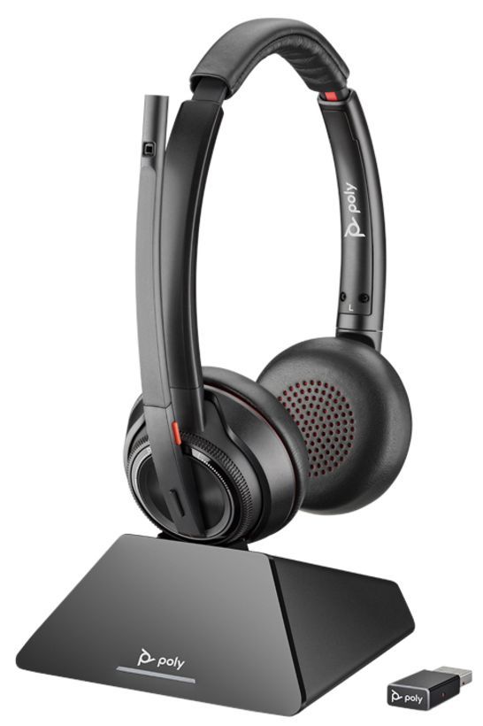 Poly Plantronics Savi 8220-M Wireless USB-A DECT Headset Black Poly Plantronics Savi 8220-M Wireless USB-A DECT Headset Black
