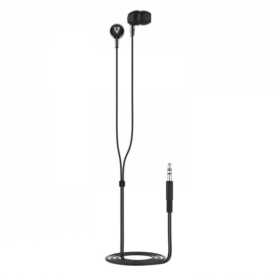 V7 HA200 3.5mm Noise Isolating Stereo Earbuds Black