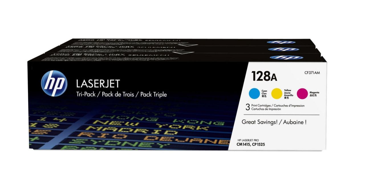 HP CF371AM (128A) 3-pack Color toner