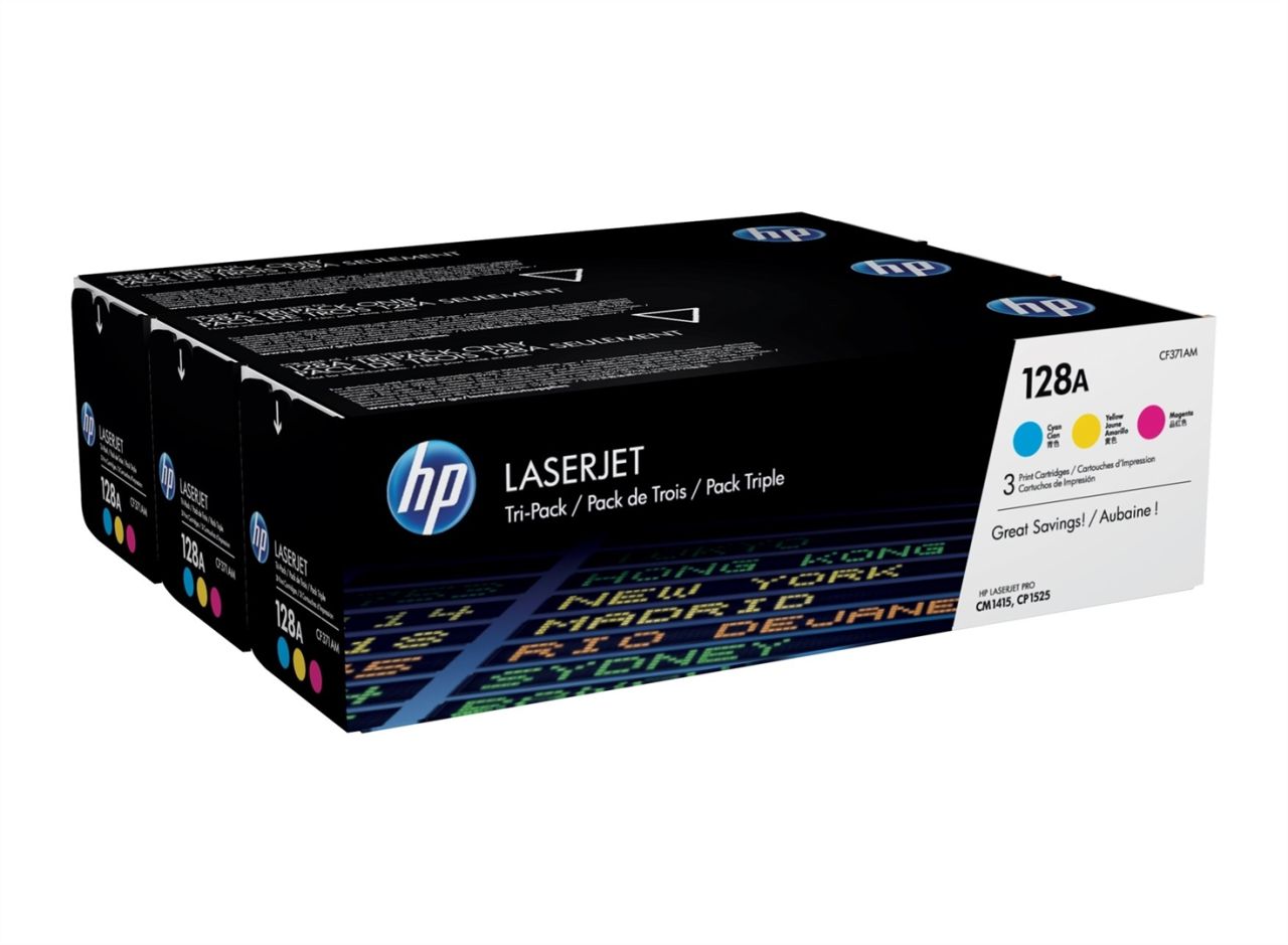HP CF371AM (128A) 3-pack Color toner