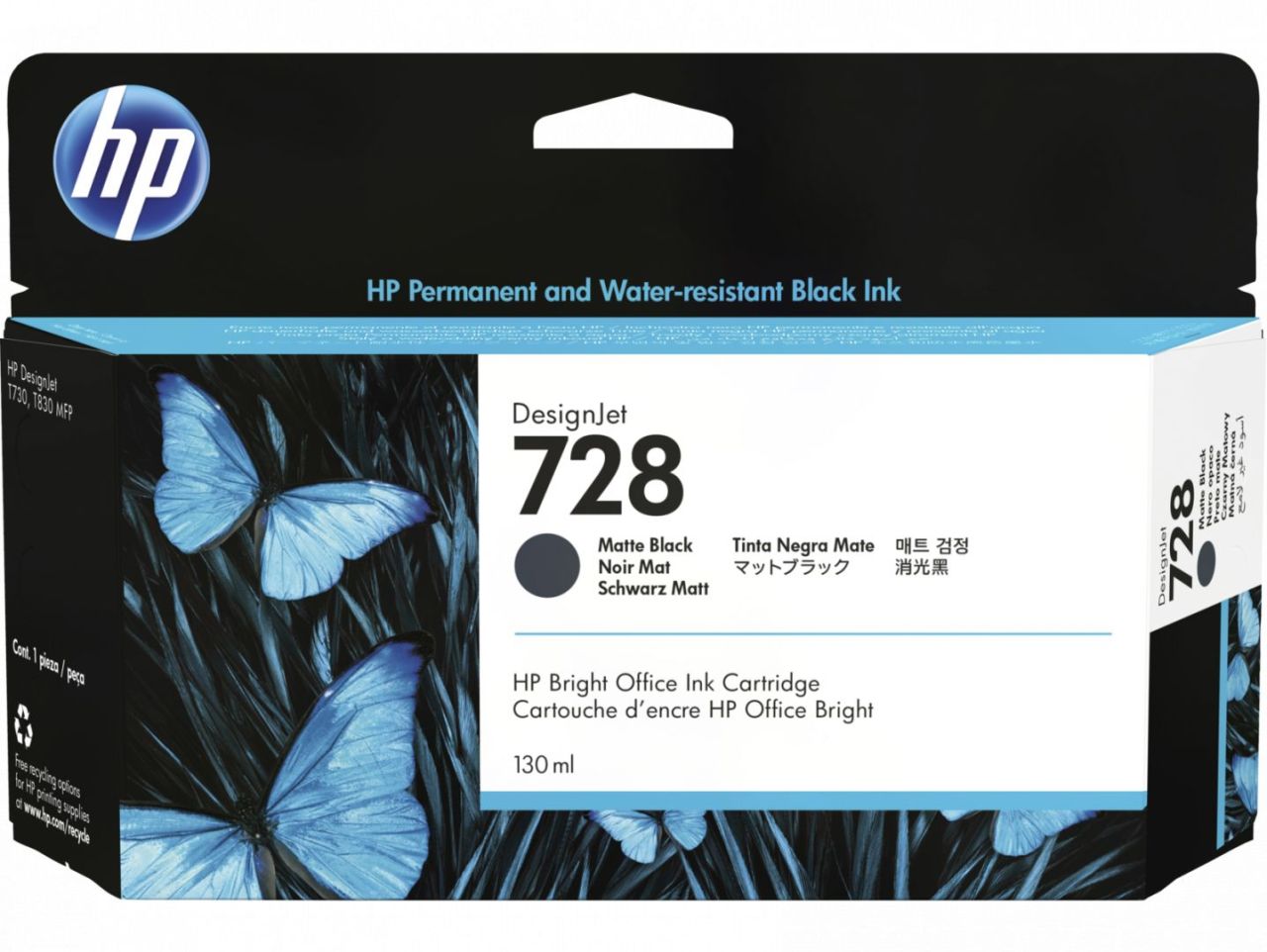 HP F9J68A (728) Matte Black tintapatron HP F9J68A (728) Matte Black tintapatron