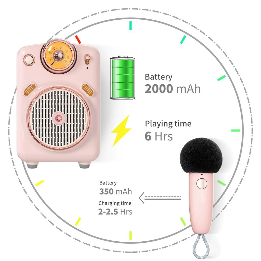 Divoom Fairy-OK Bluetooth Speaker+Microphone Pink