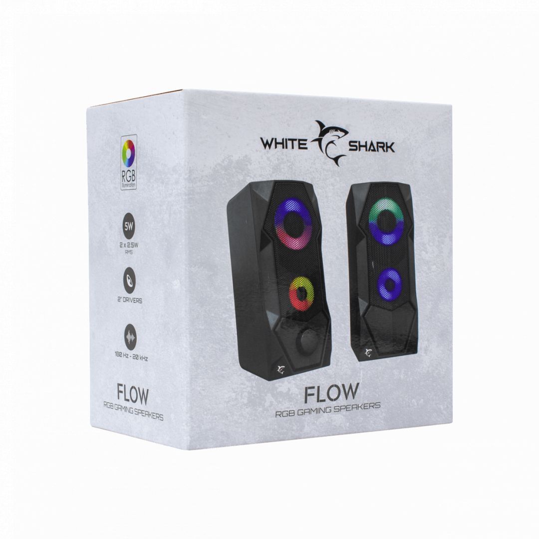 White Shark Flow RGB Speaker Black