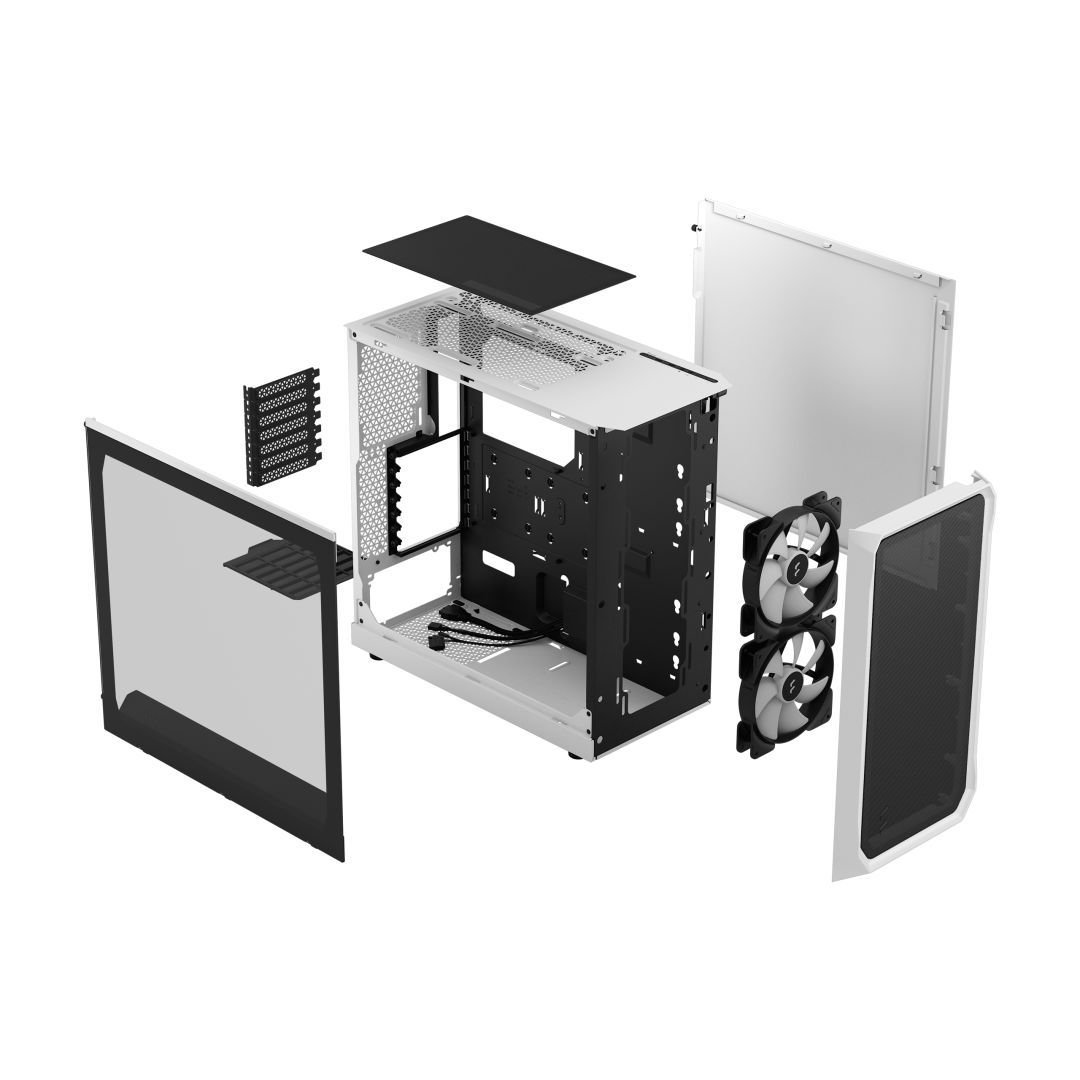 Fractal Design Focus 2 RGB Tempered Glass White TG Clear Tint