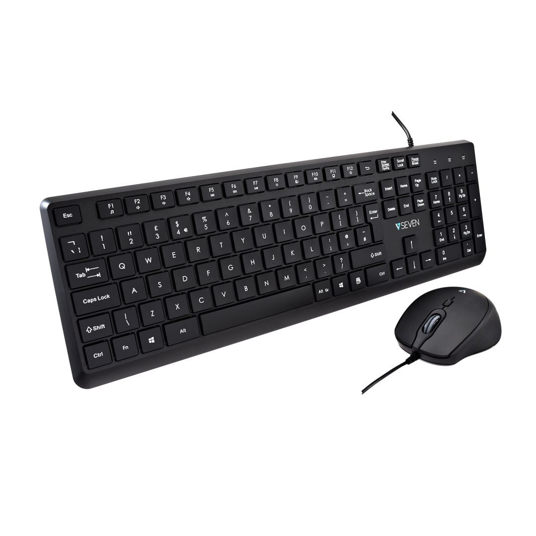 V7 CKU350 USB Keyboard and Mouse Combo Black UK