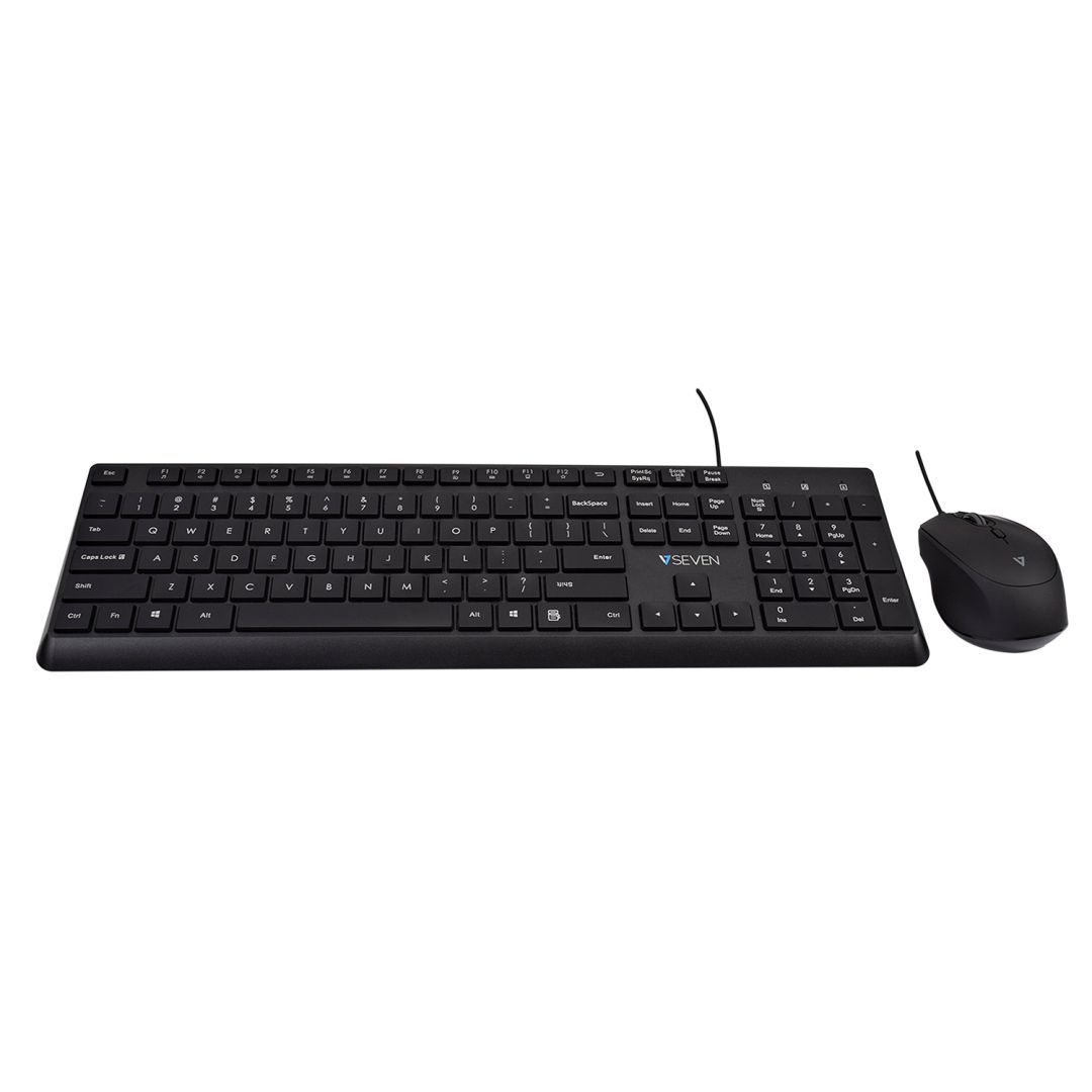 V7 CKU350 USB Keyboard and Mouse Combo Black US