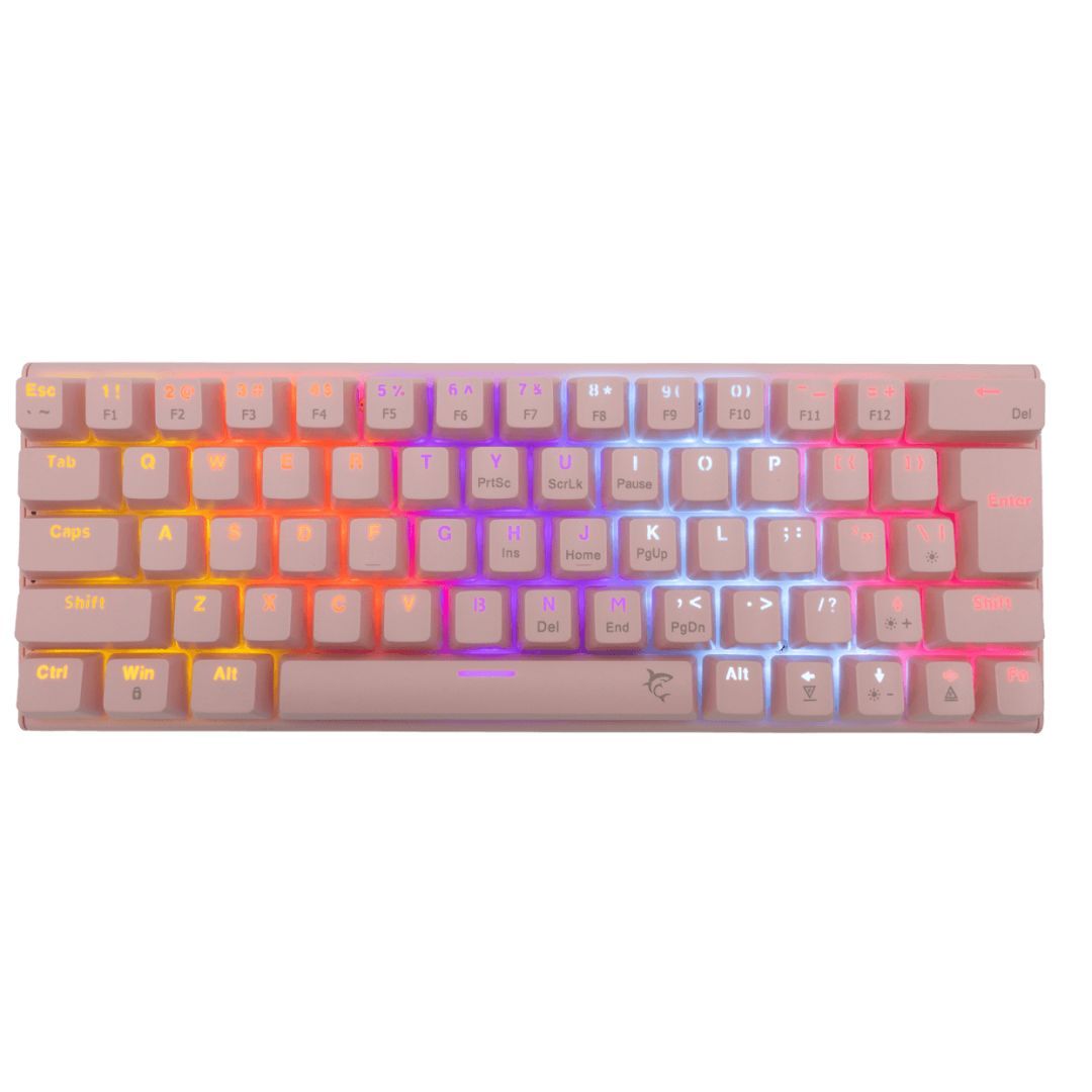 White Shark Wakizashi Blue Switches Gaming Keyboard Pink US