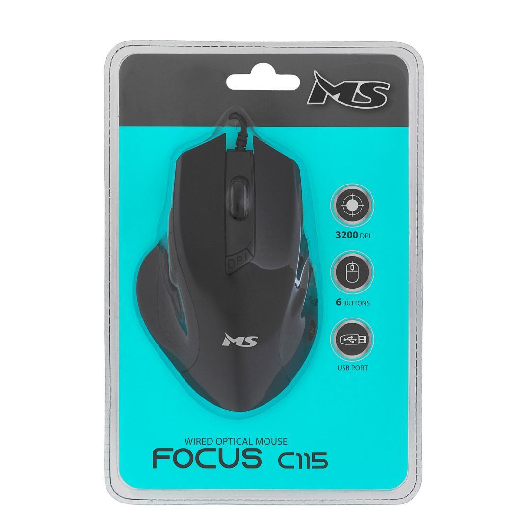 MS Focus C115 Wired mouse Black