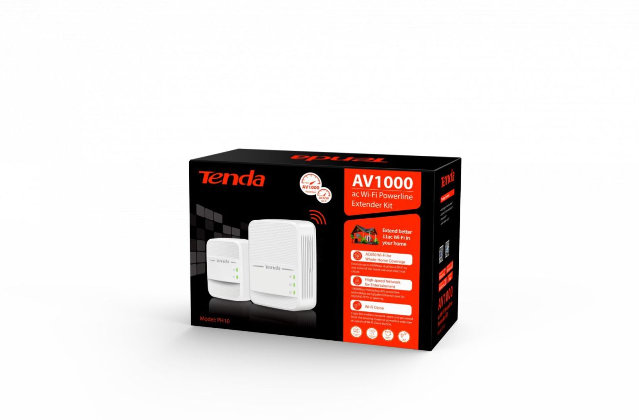 Tenda PH10 AV1000 AC Wi-Fi Powerline Adapter Kit