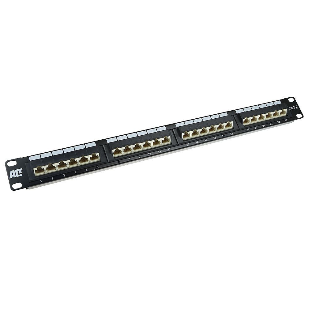 ACT 24-port Patch Panel 1U Black