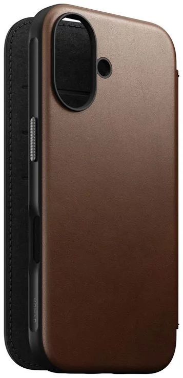 Nomad Modern Leather Folio iPhone 16 Brown