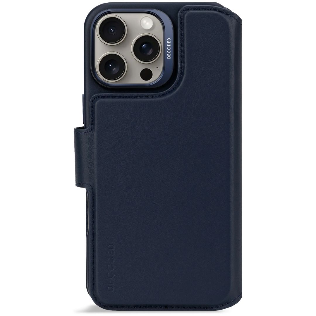 Decoded Leather Detachable Wallet iPhone 16 Pro Max Navy Blue