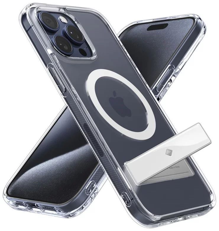 Spigen Caseology Capella MagSafe Kickstand iPhone 15 Pro Clear White Spigen Caseology Capella MagSafe Kickstand iPhone 15 Pro Clear White